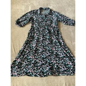 M&S Collection Women's Size 20 Printed Tie‎ Waist Midi Shirt Dress